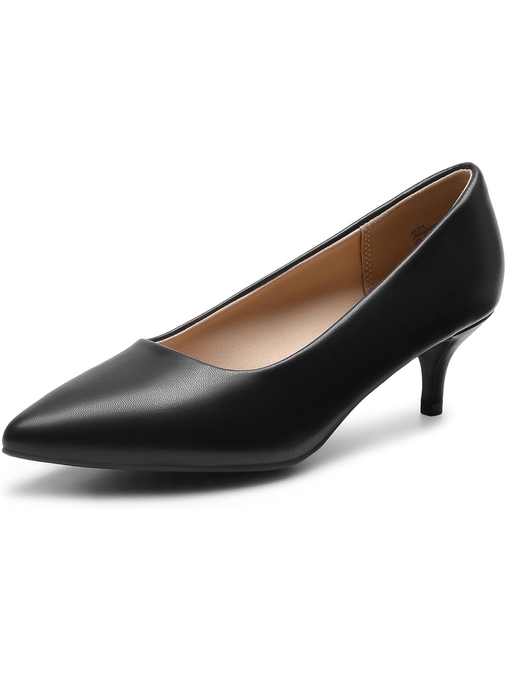 Dream Pairs Classic Black Pointed-Toe Kitten Heel Pump